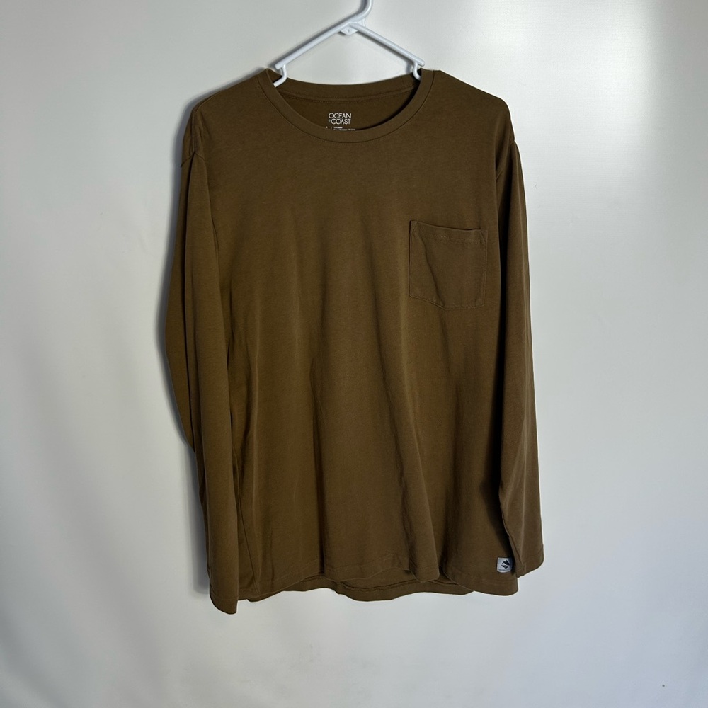 Men's Ocean & Coast Khaki Brown Long Sleeve Shirt